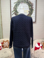 Navy Cable Knit Sweater