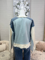 Denim Colorblock Sweatshirt