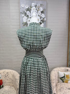 Forest Gingham Midi Dress