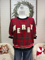 Christmas Plaid Merry Top