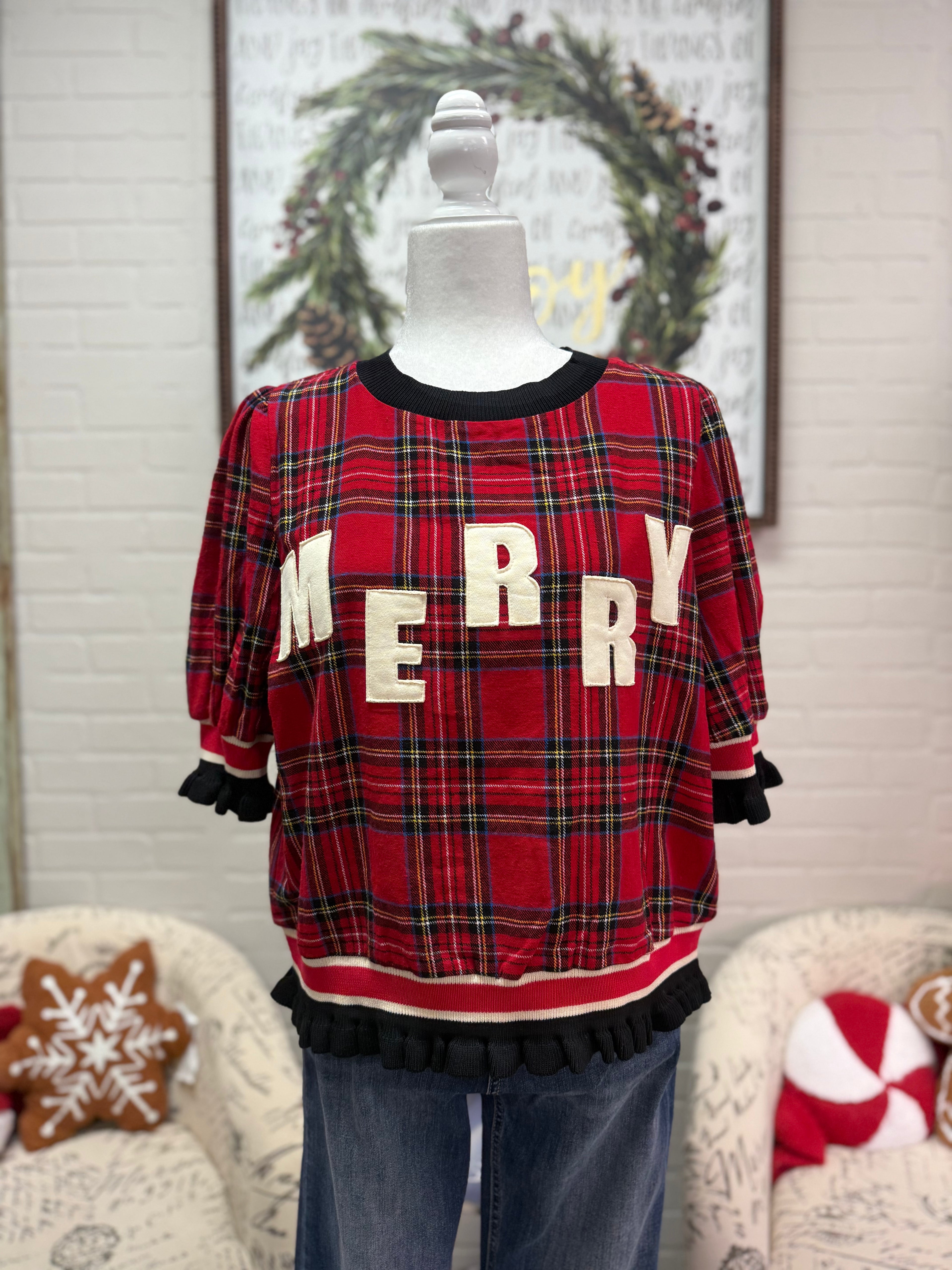 Christmas Plaid Merry Top