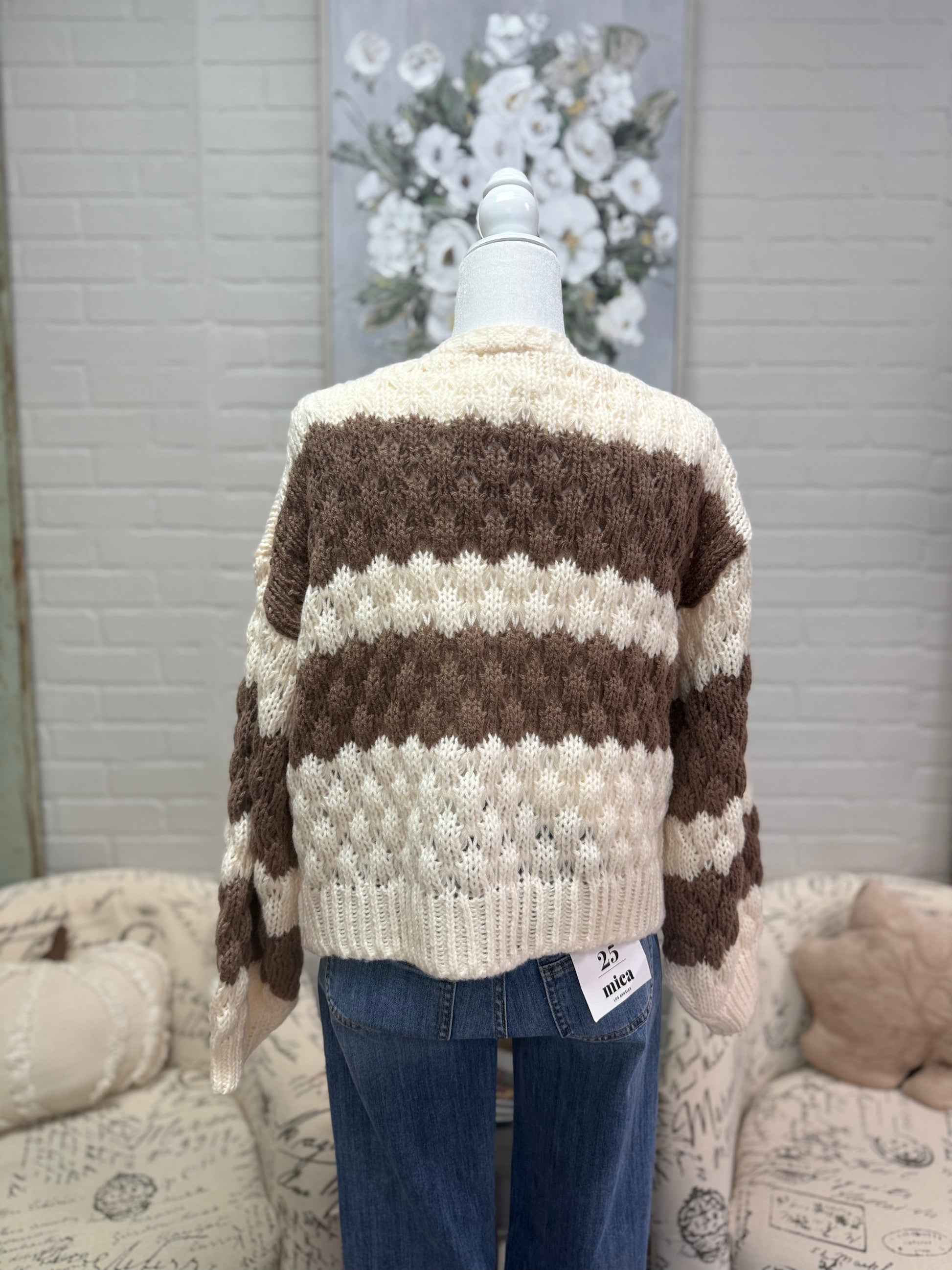 Chocolate Striped Cardigan