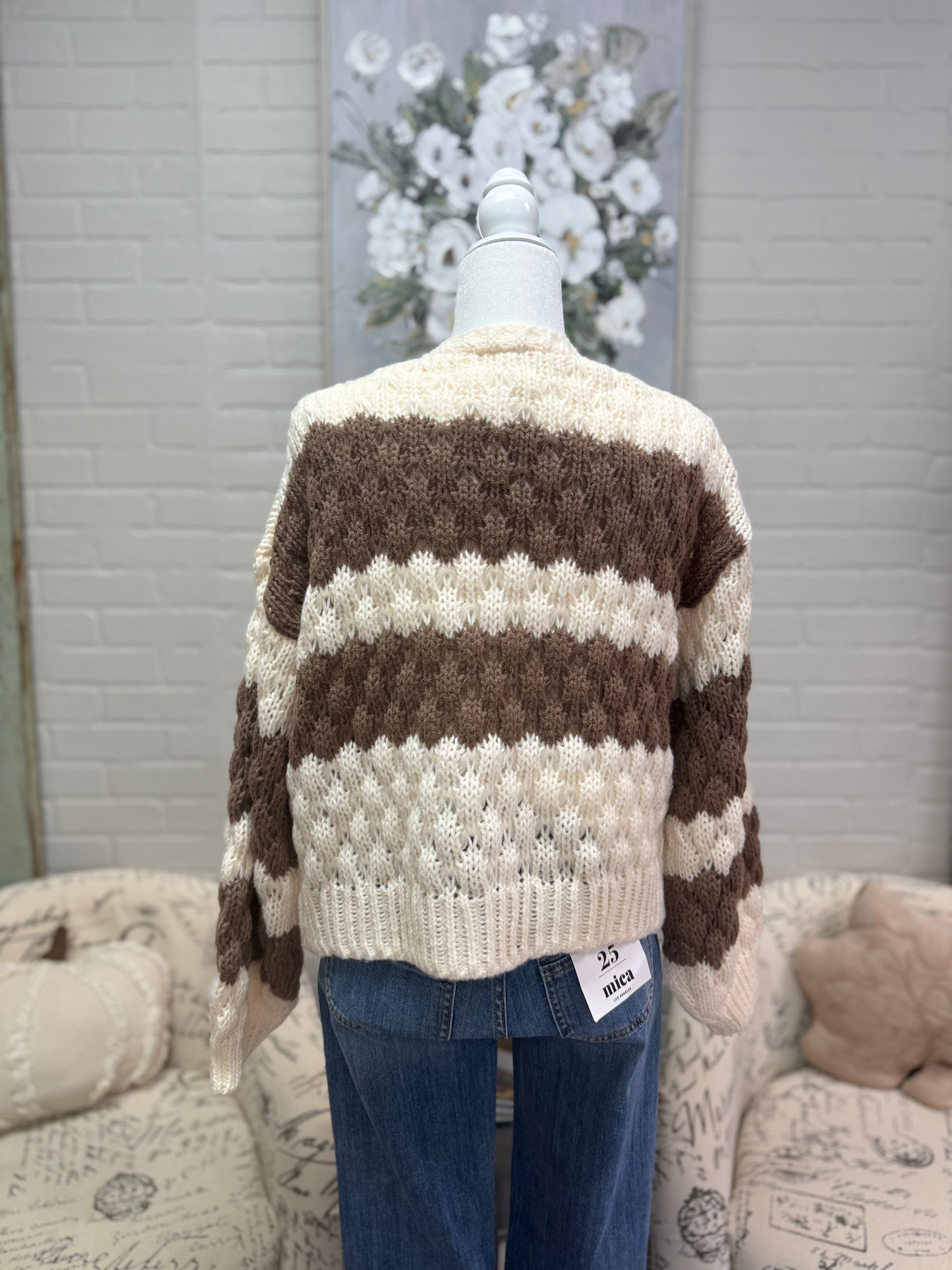 Chocolate Striped Cardigan