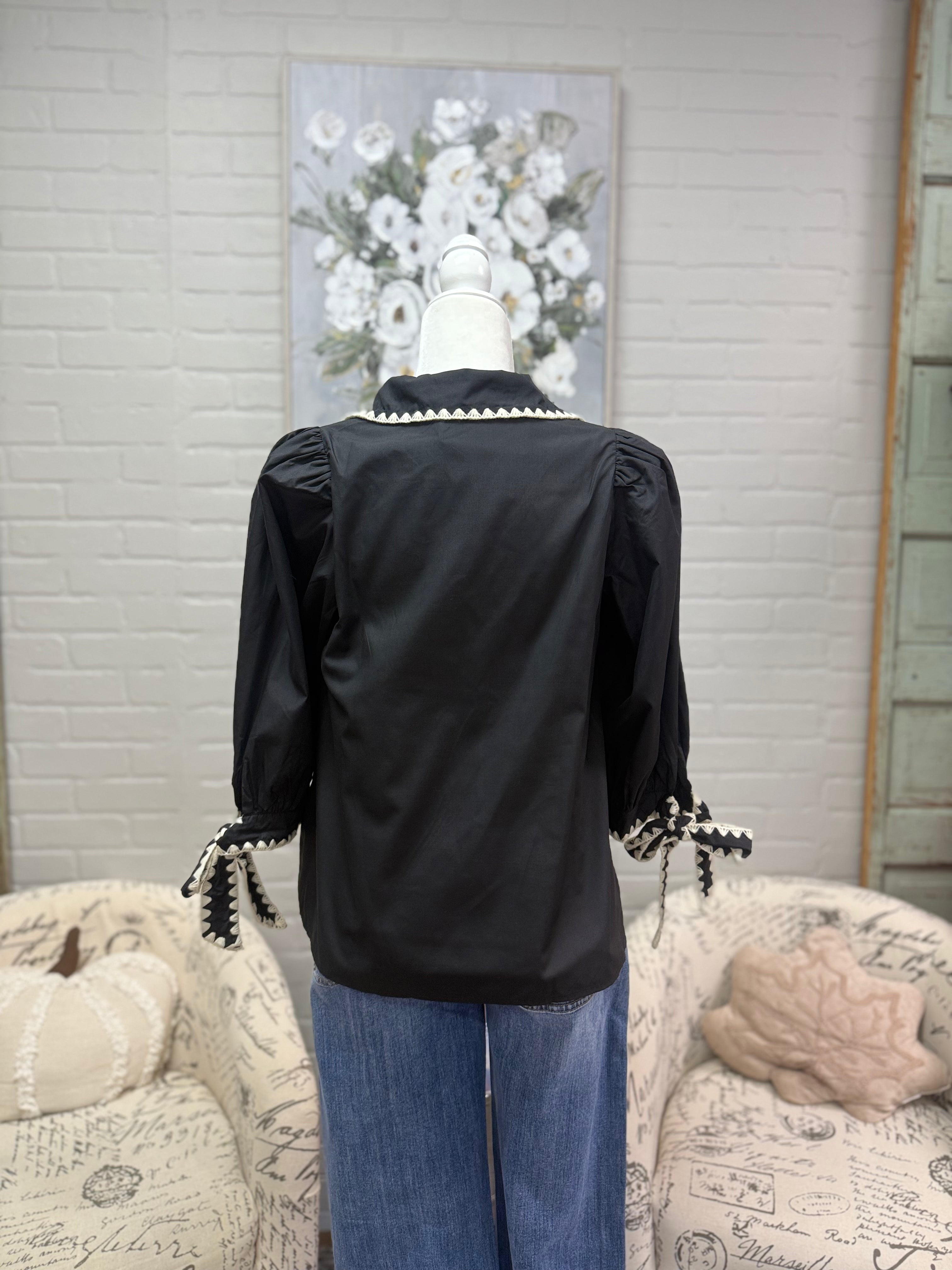 Black Tie Sleeve Top