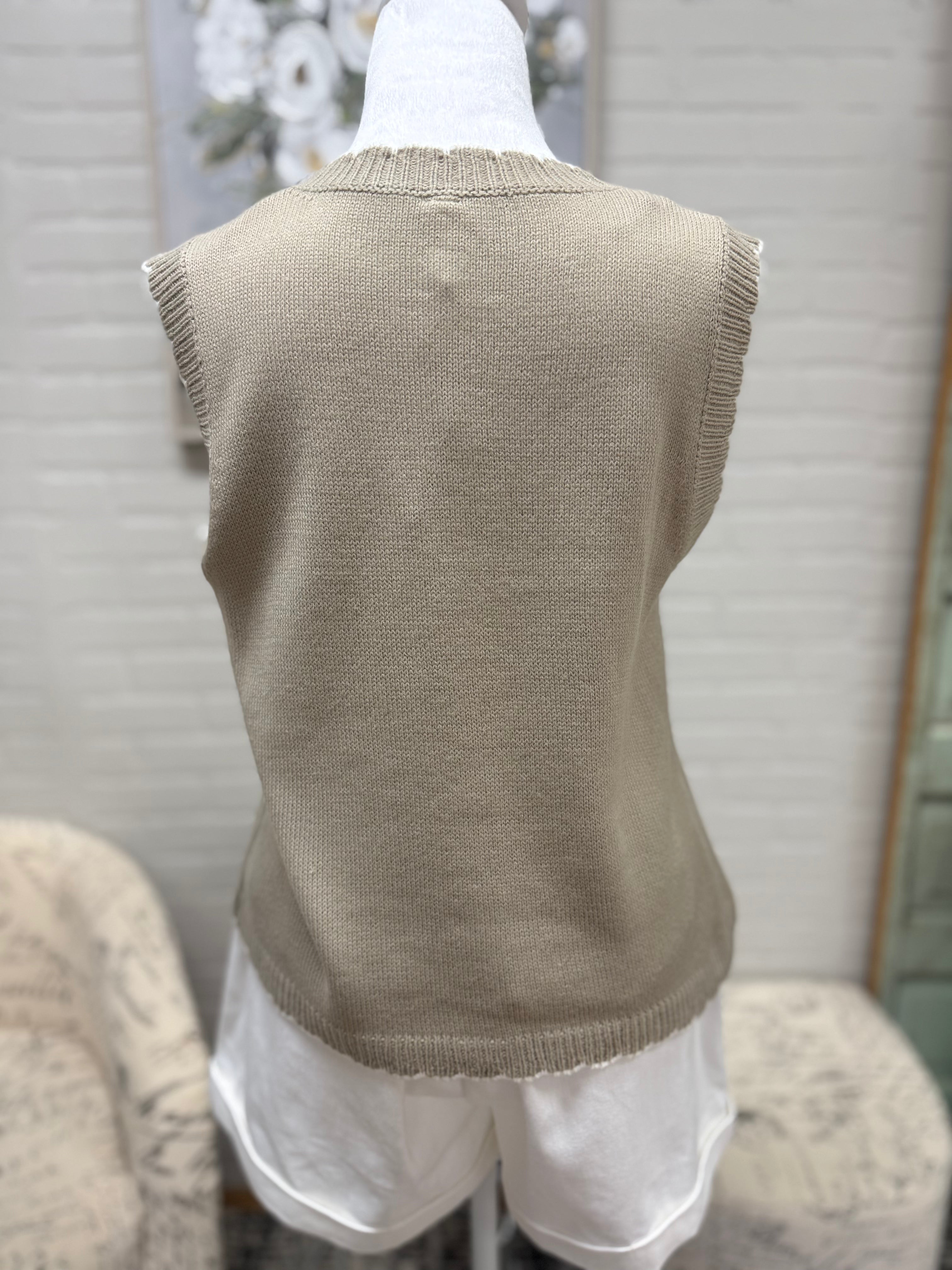 Taupe Sweater Vest