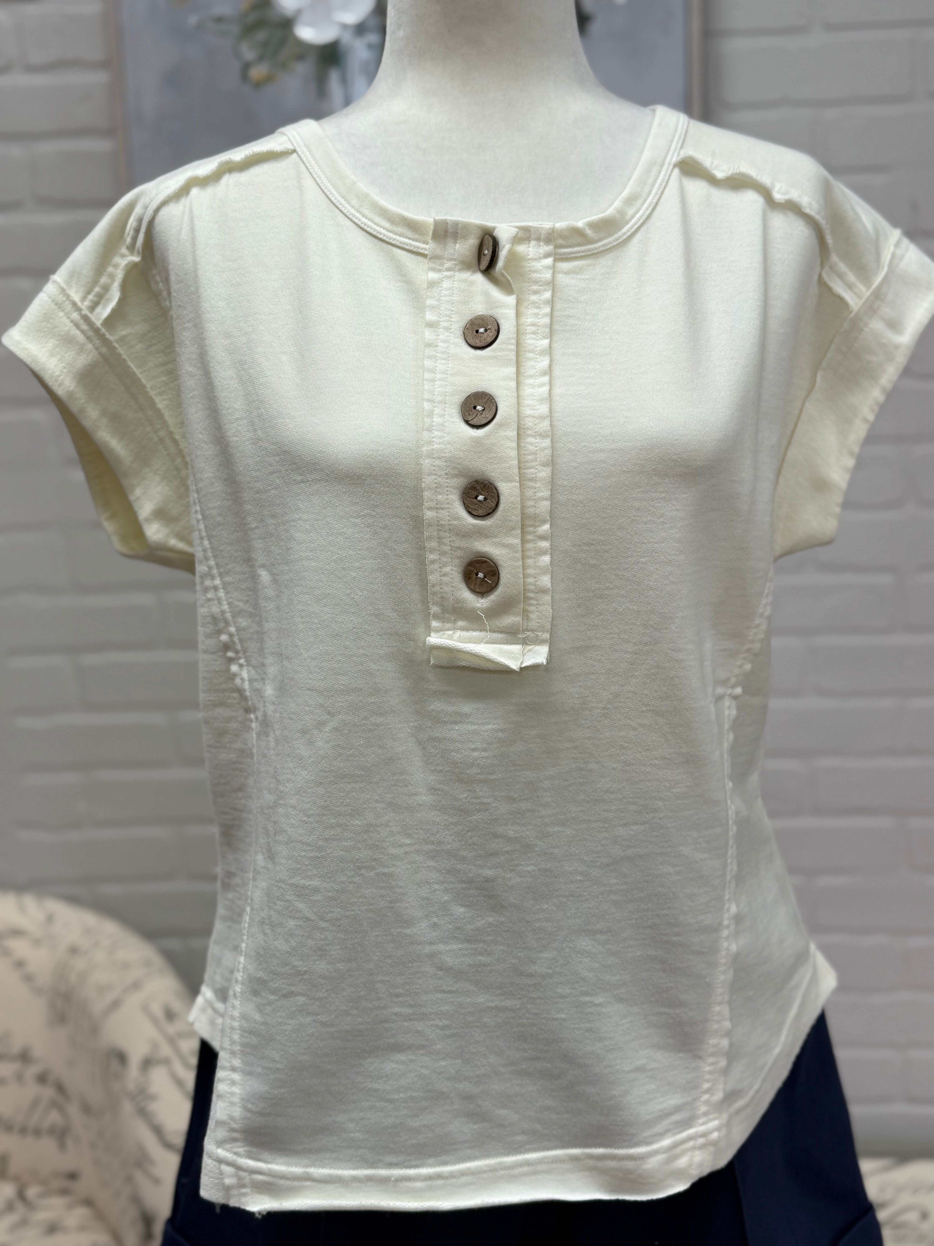 Short Sleeve Henley Top
