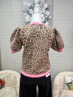 Leopard Sweater w/ Pink Band