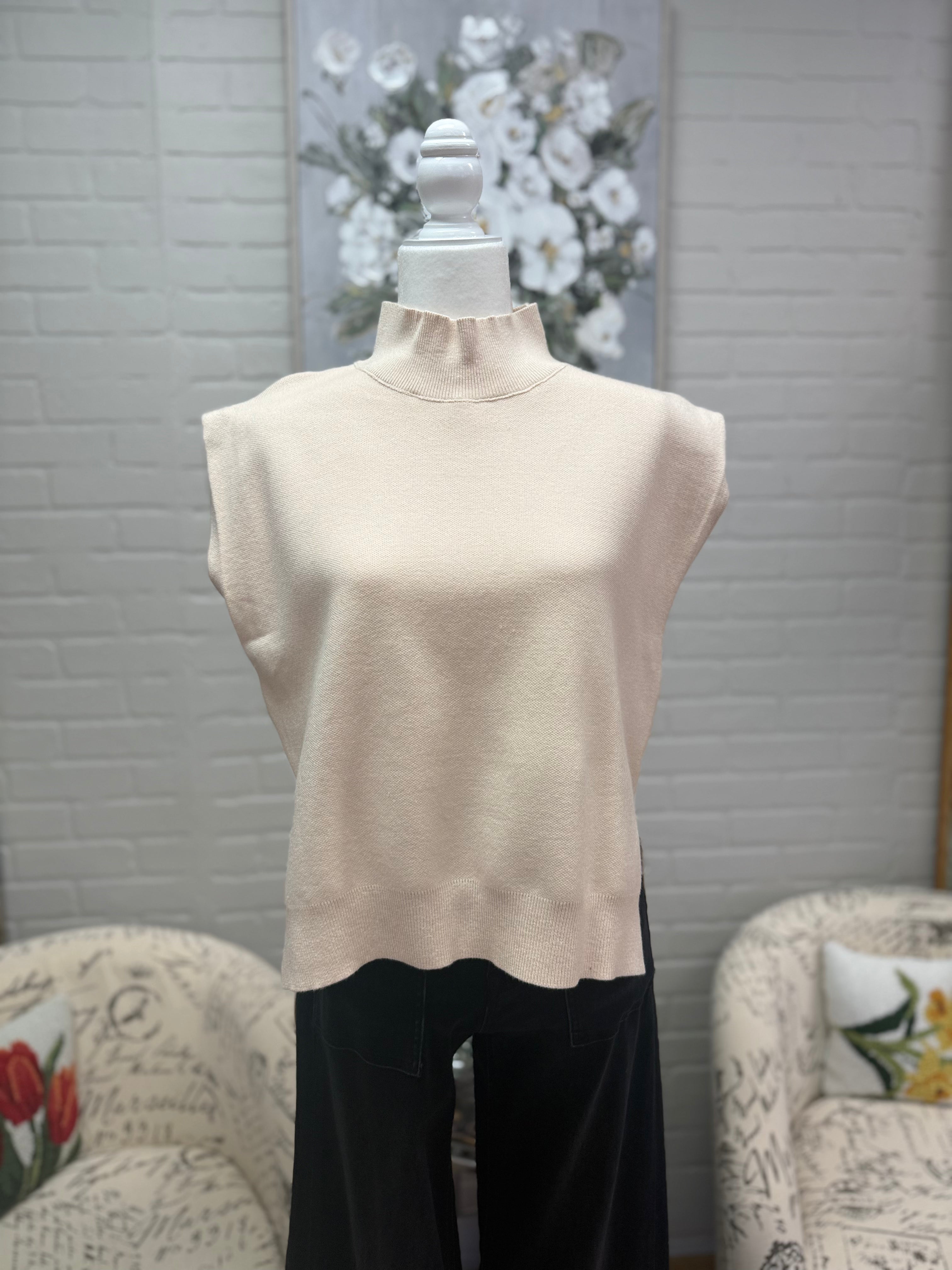 Oatmeal Mock neck Pullover
