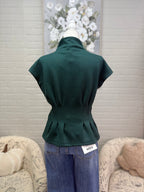 Hunter Green Pleated Top