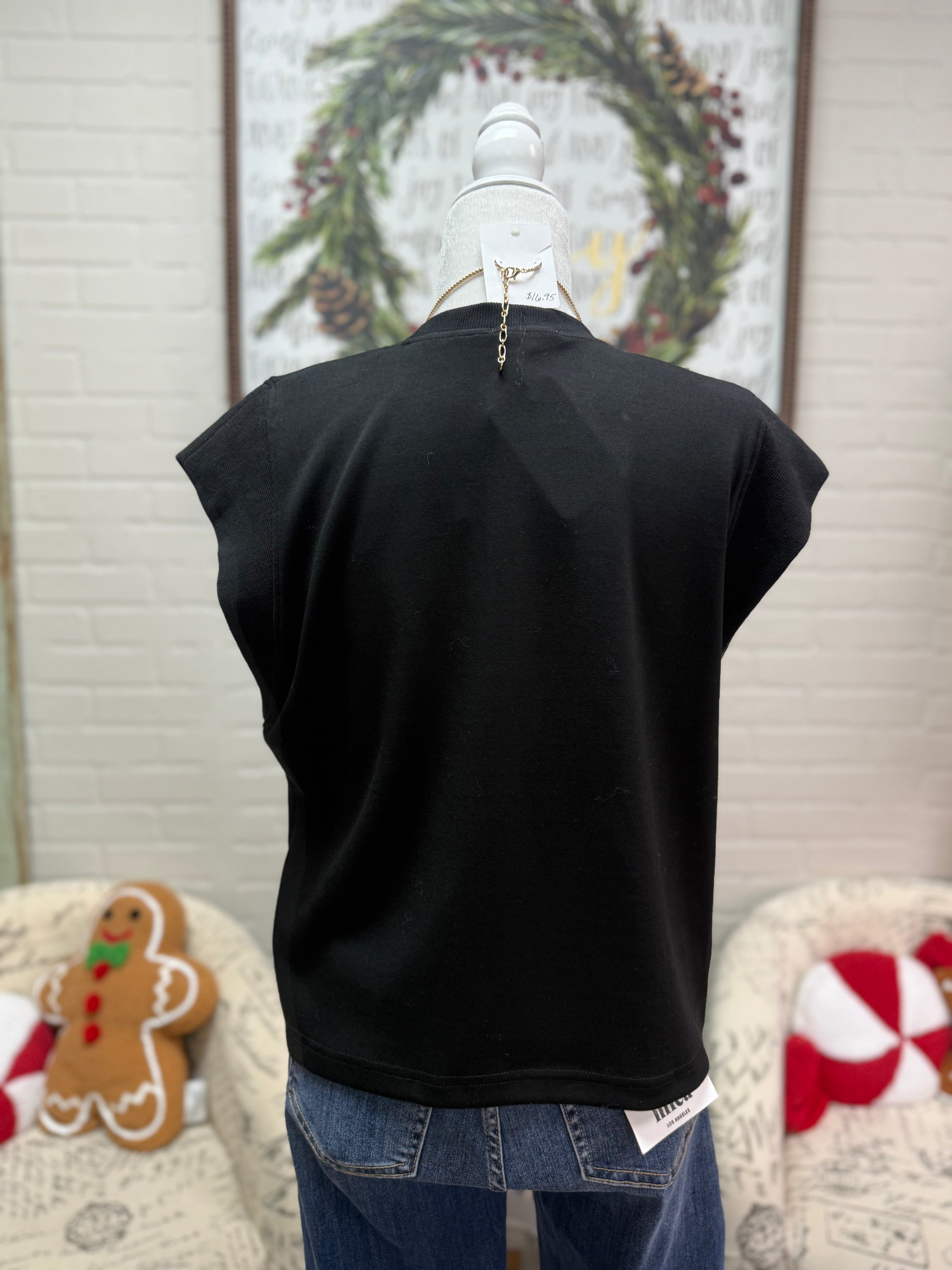 Black Drawstring Top