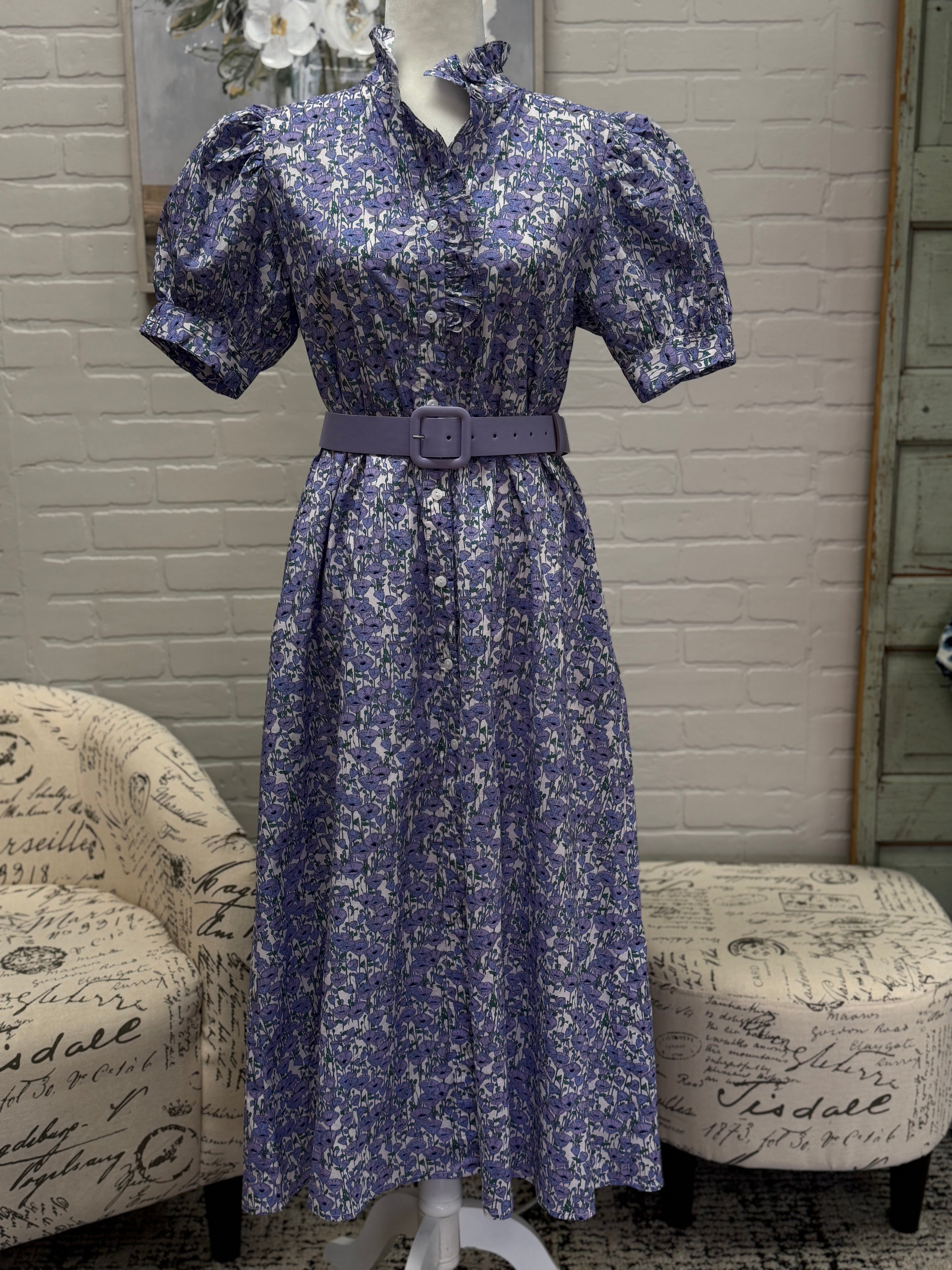 Lavender Button Down Dress