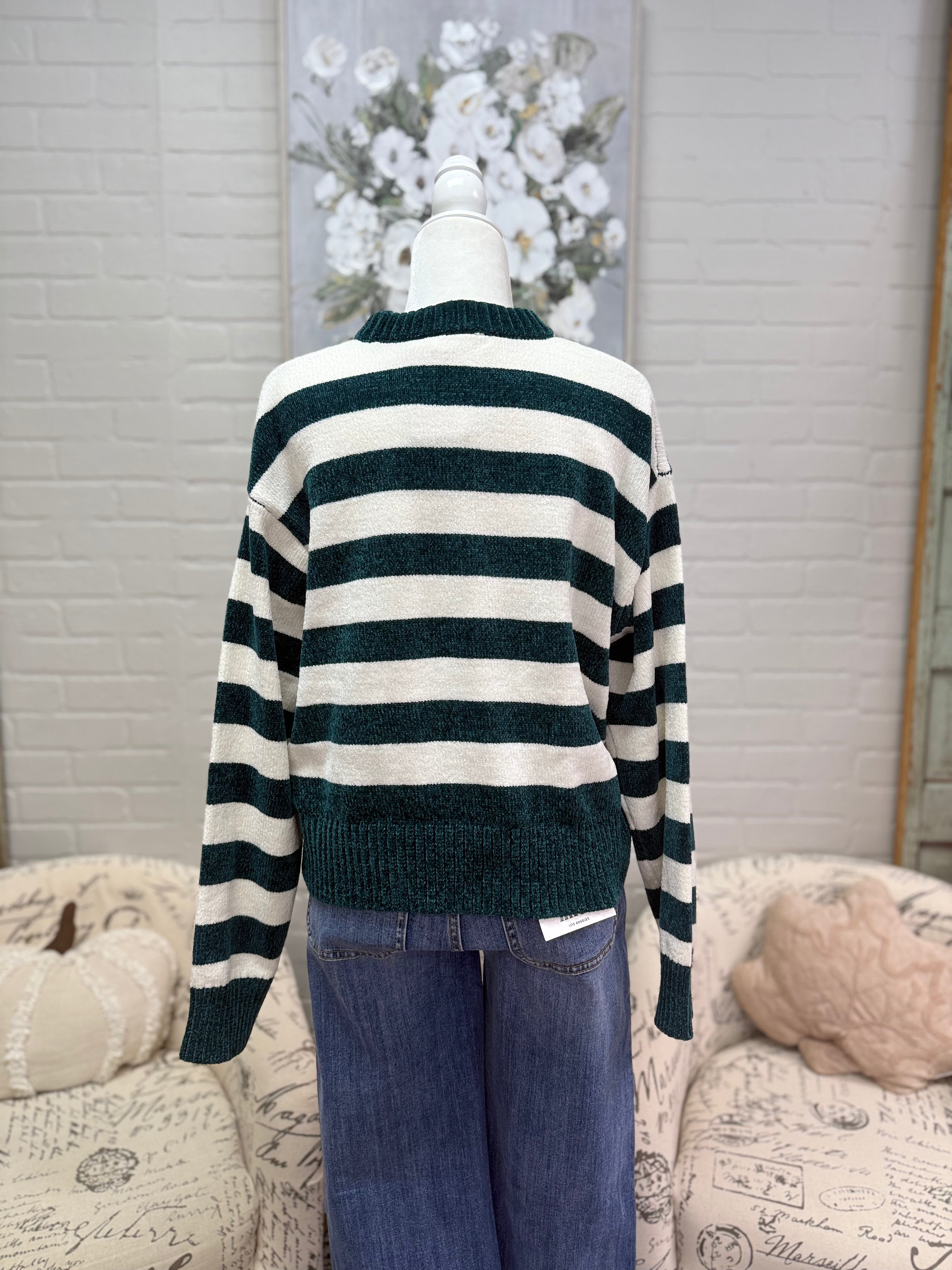 Green Striped Sweater