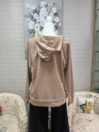 V-Neck Raw Hem Hoodie
