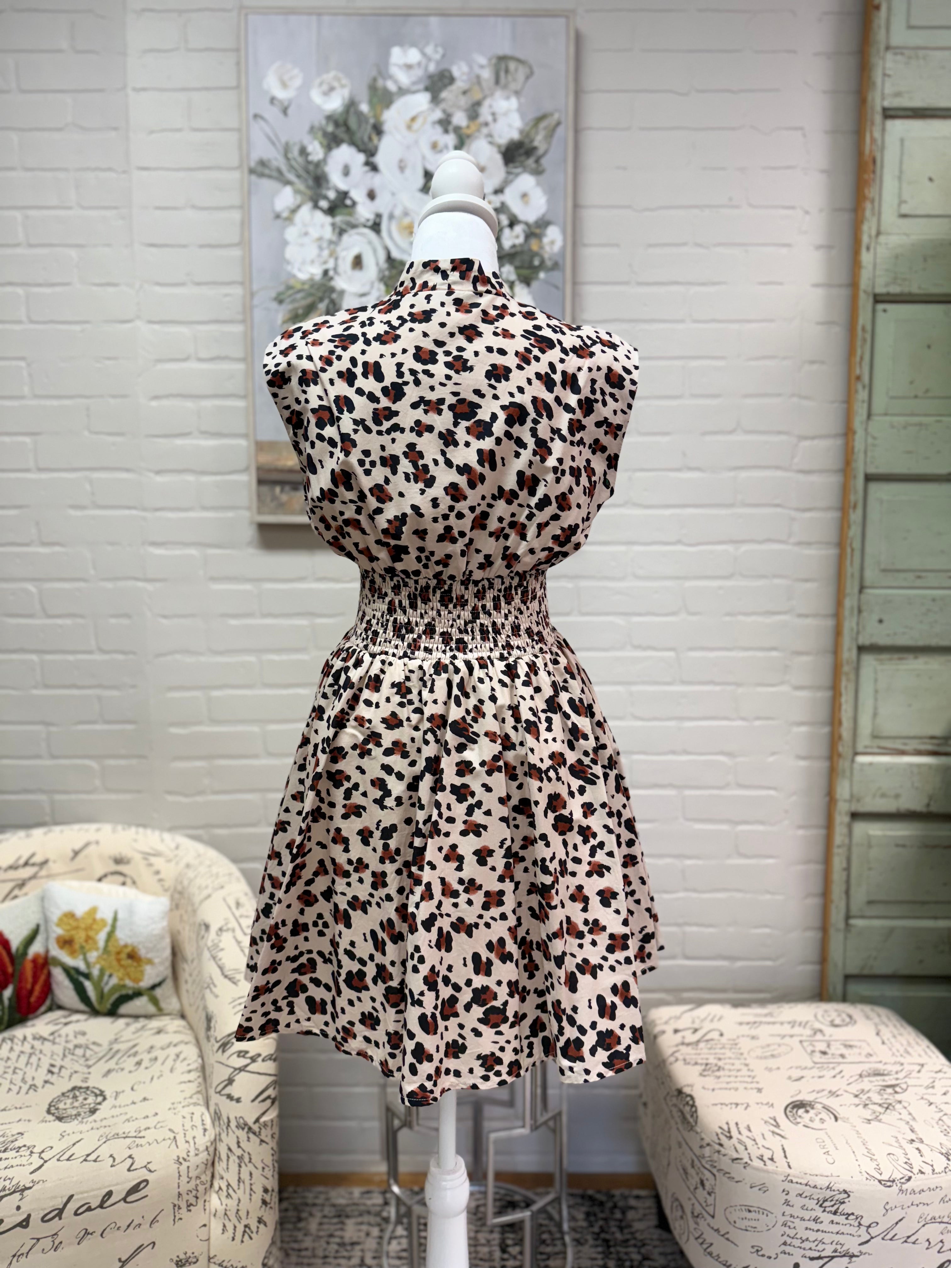 Leopard Zip Mini Dress