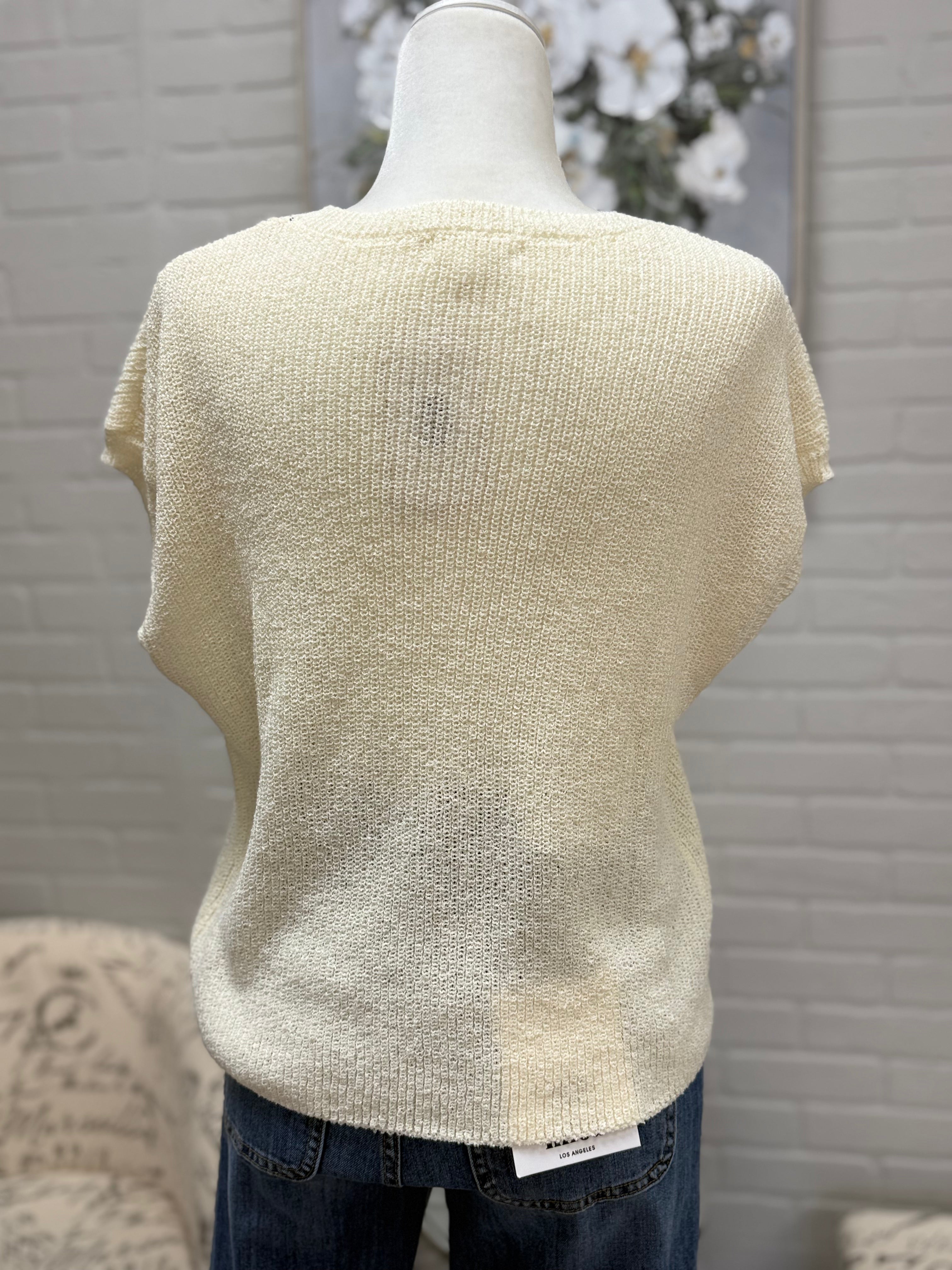 Cream Crewneck Batwing Sweater