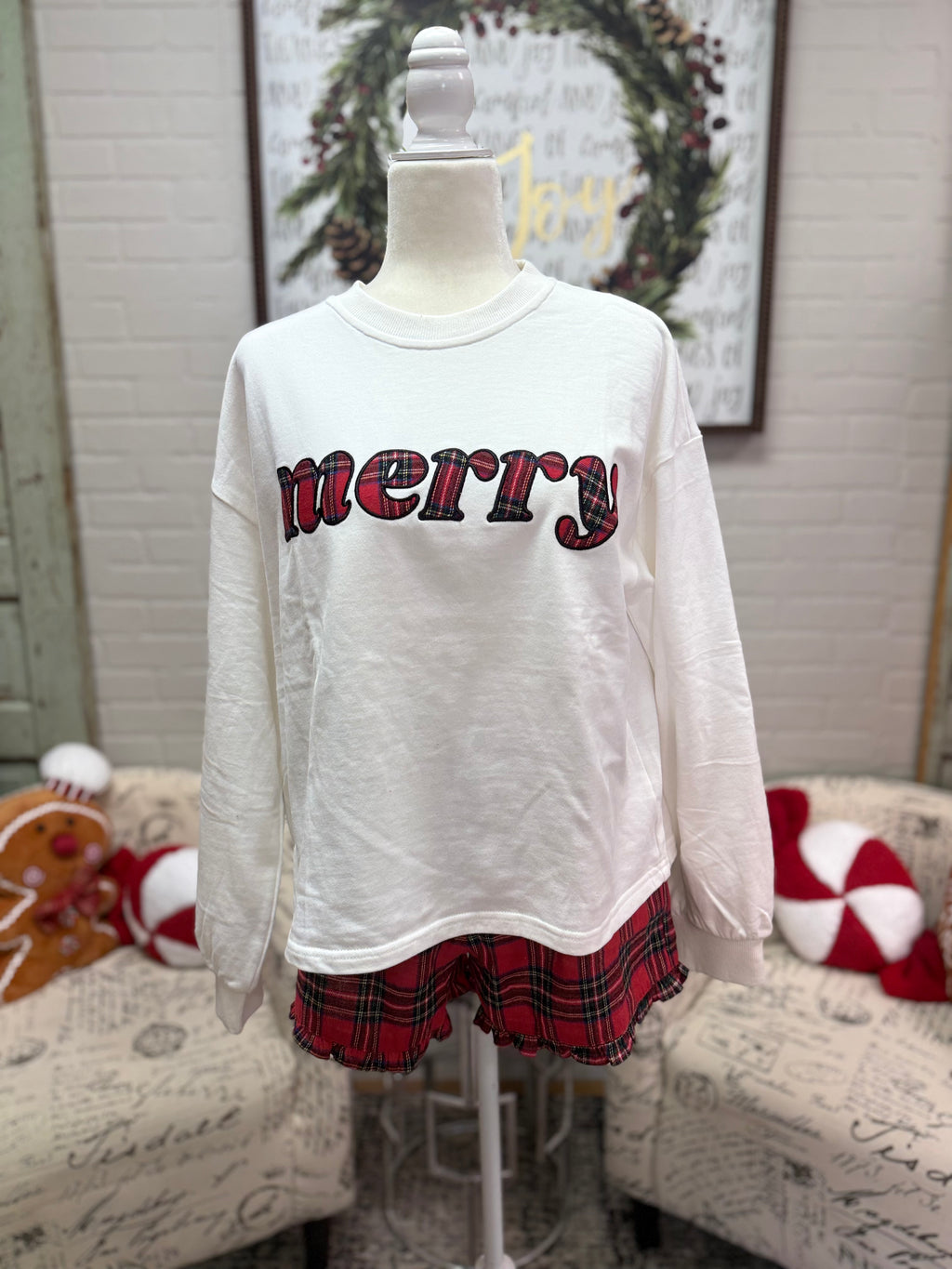White Merry Sweatshirt