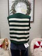 Green Stripe Sweater Vest
