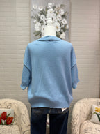 Blue Short Sleeved Sweater