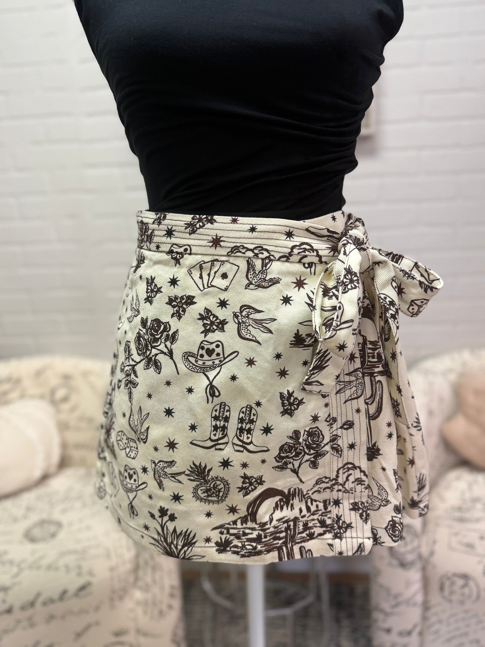 Western Denim Skort