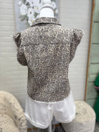 Leopard Denim Vest