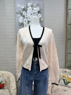Cream Tie Cardigan