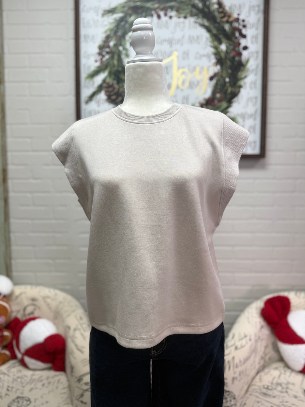 Almond Cap Sleeve Top