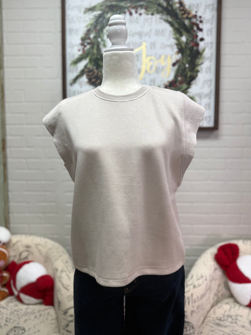 Almond Cap Sleeve Top