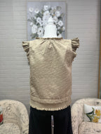 Taupe Ruffle Vest