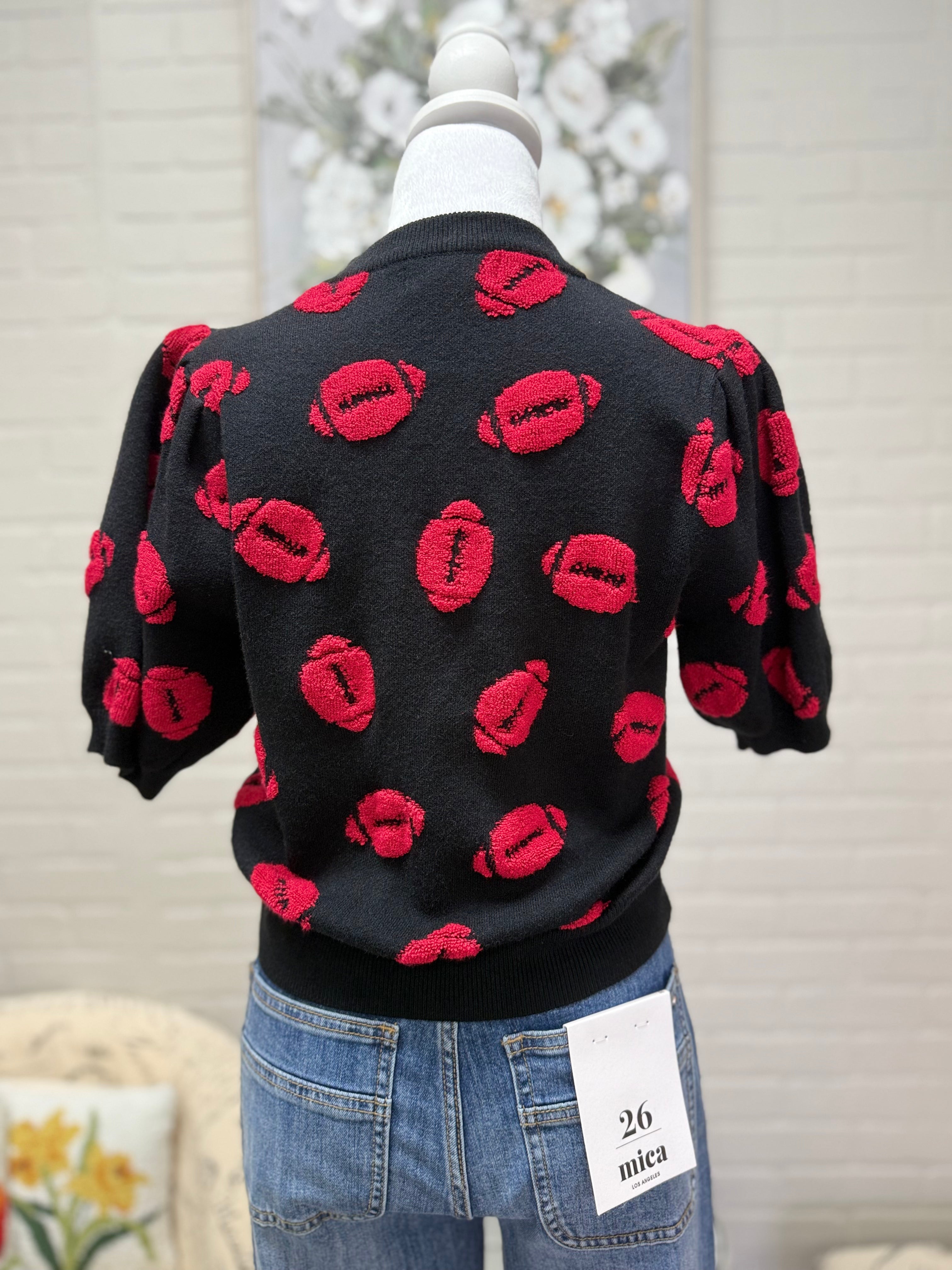 Black & Red Football Sweater