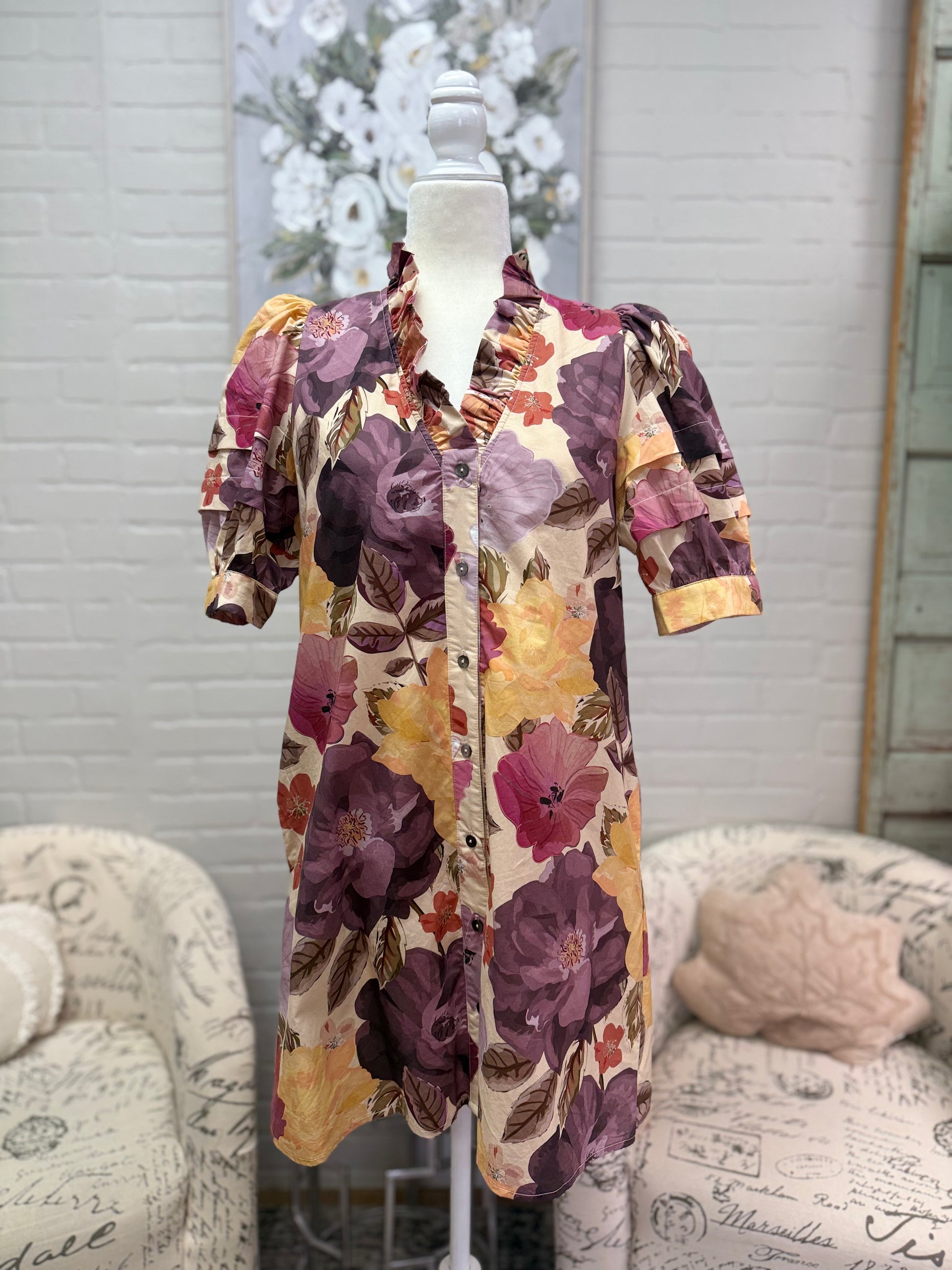Fall Floral Dress