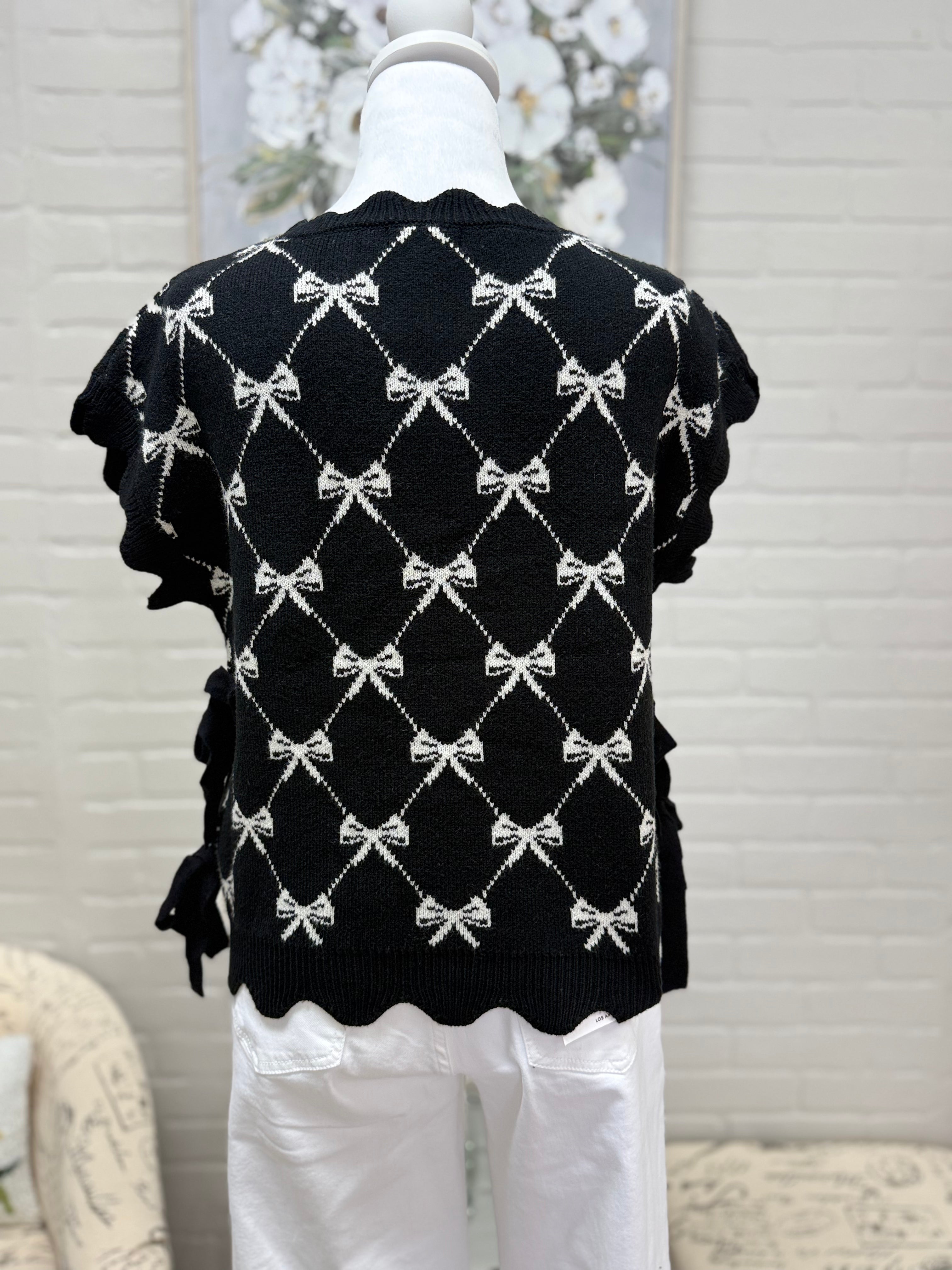 Bow Sleeveless Sweater