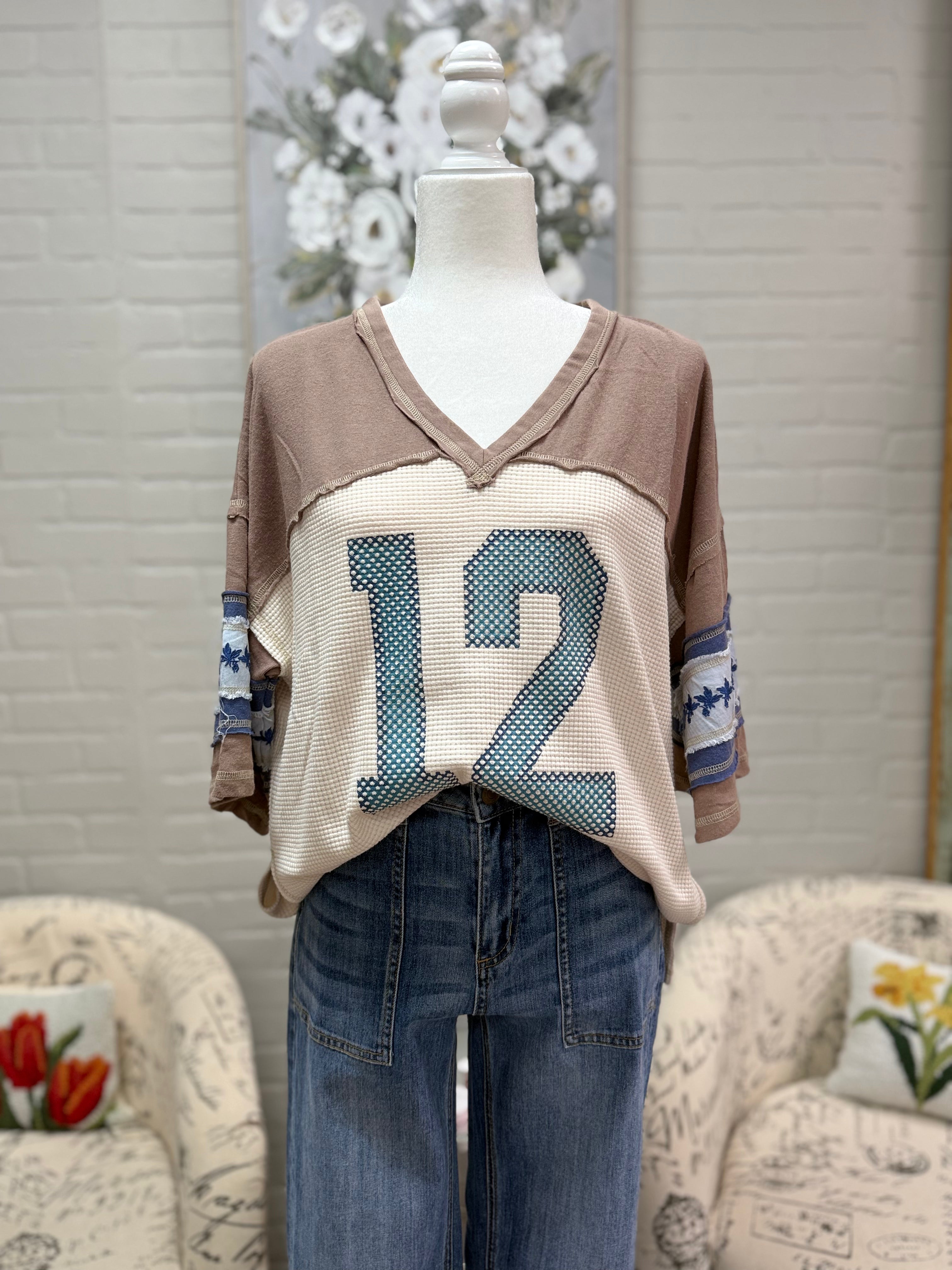 Varsity Waffle Knit Tee