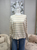 Cream & Mint Stripe Sweater