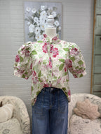 Green & Pink Floral Top