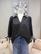 Black Tie Sleeve Top