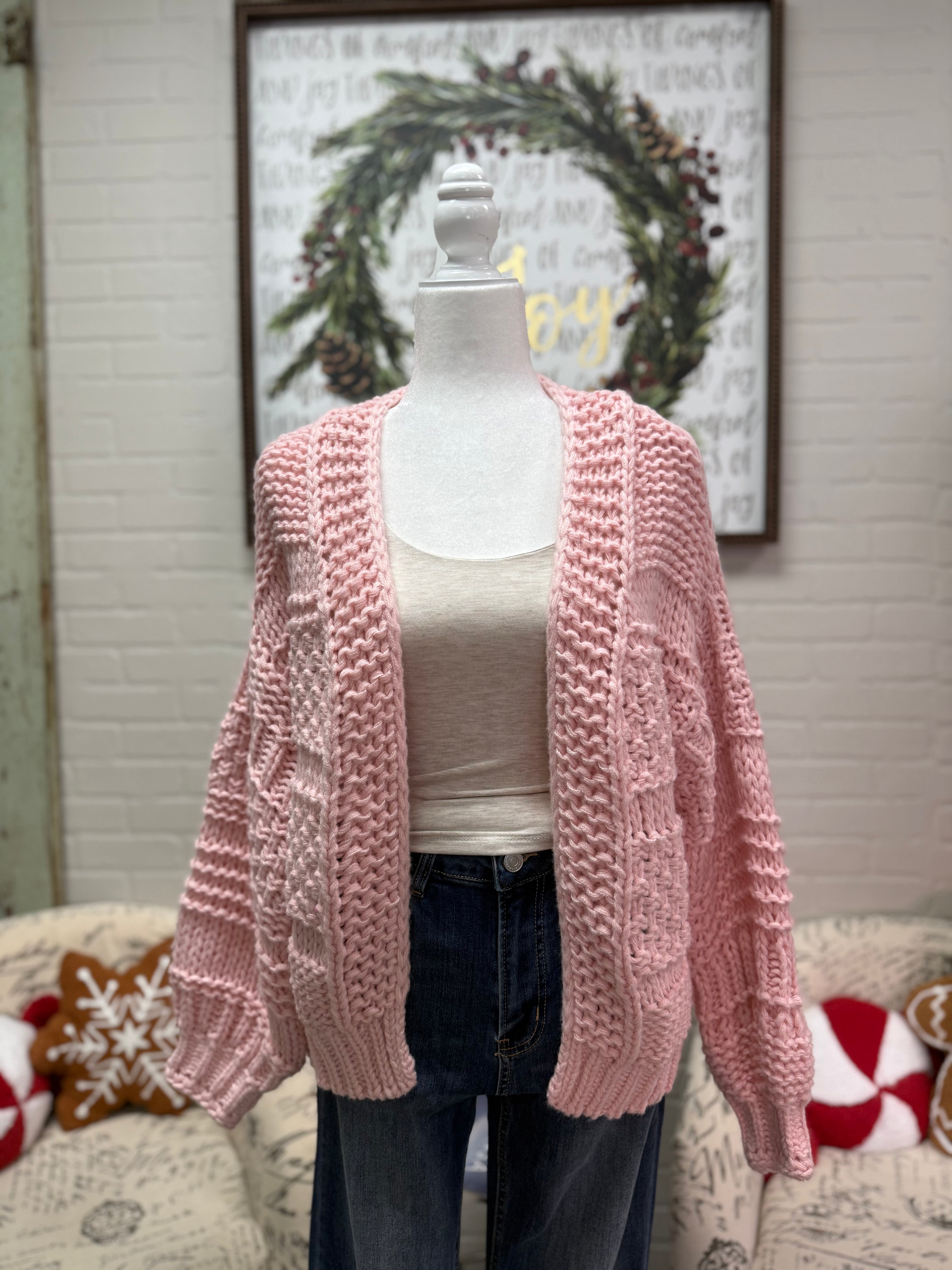 Pink Chunky Cardigan