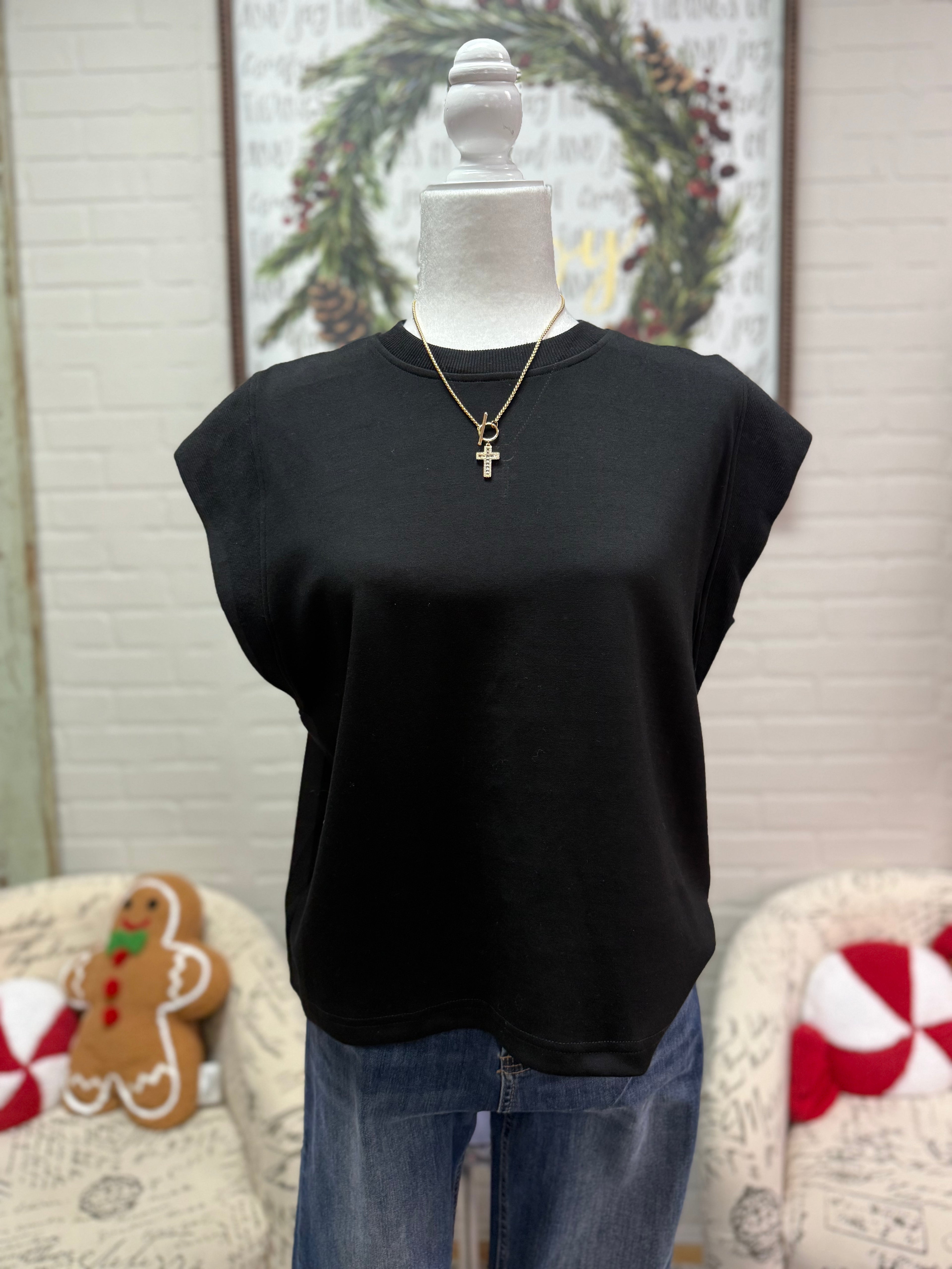 Black Drawstring Top