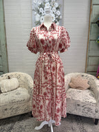 Blush Floral Midi Dress