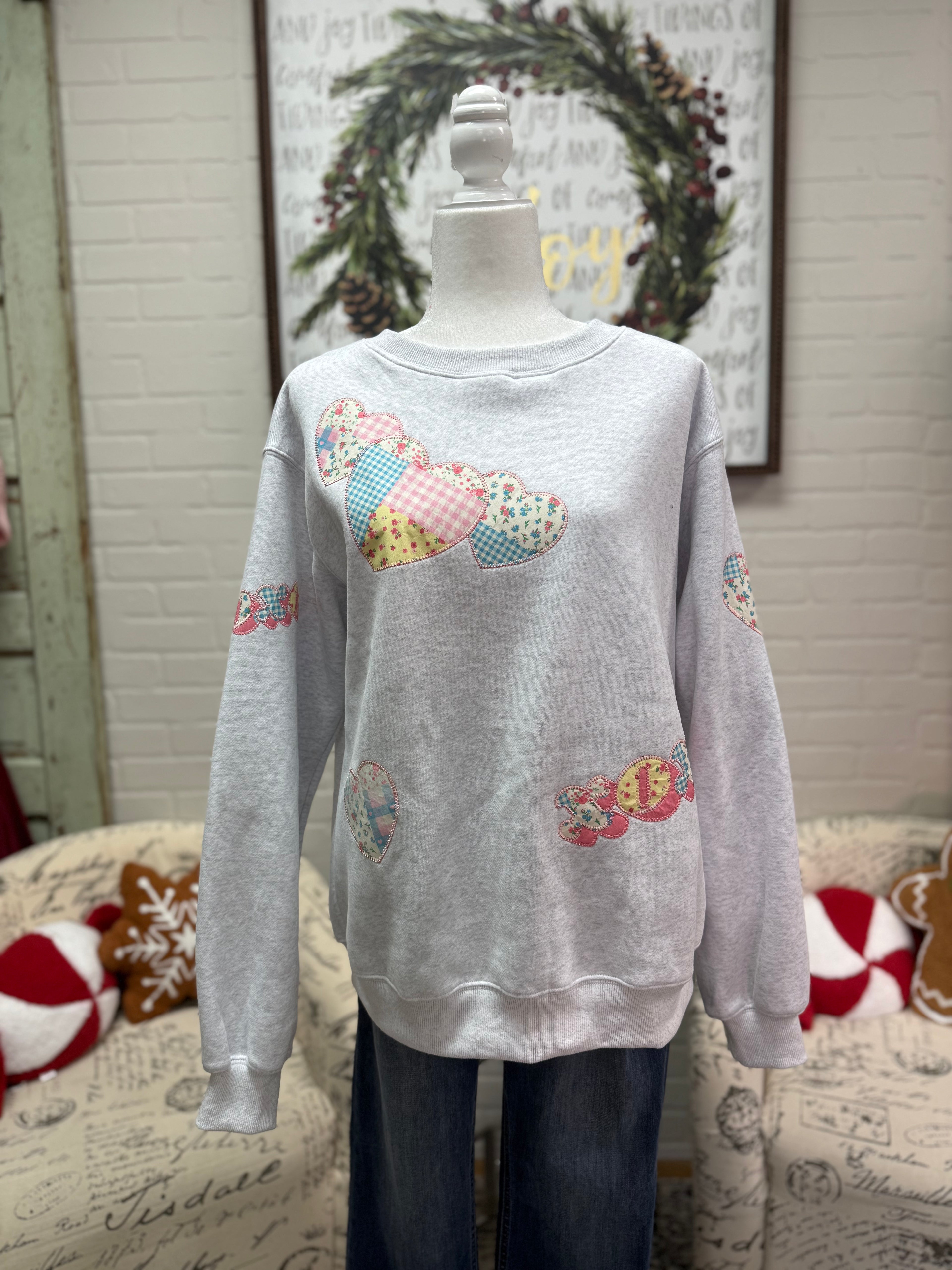 Heart Patchwork Sweatshirt