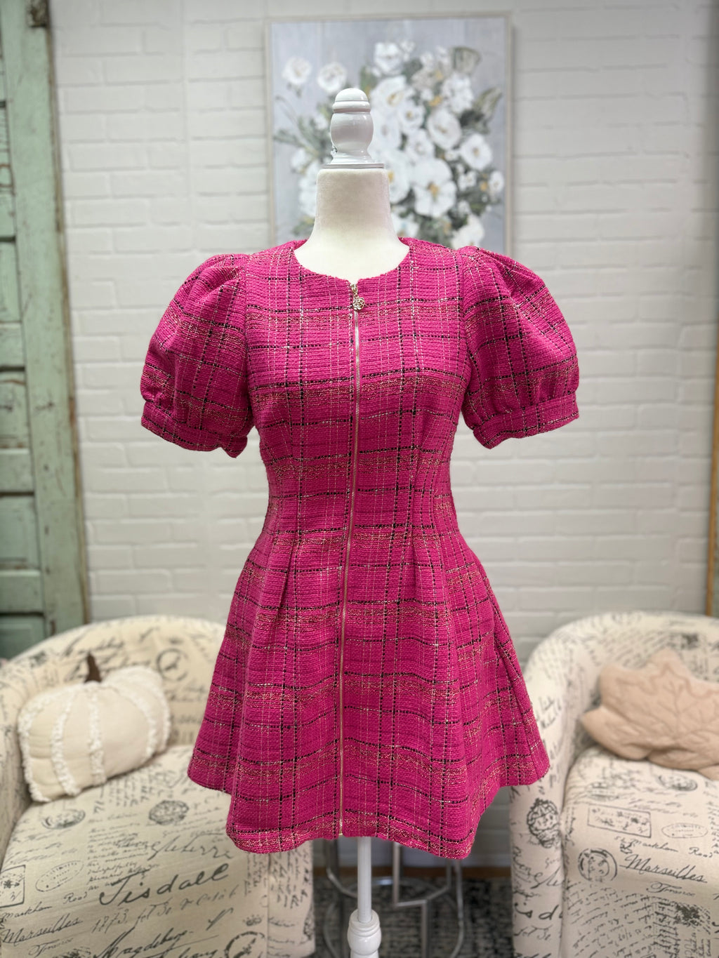 Pink Plaid Dress