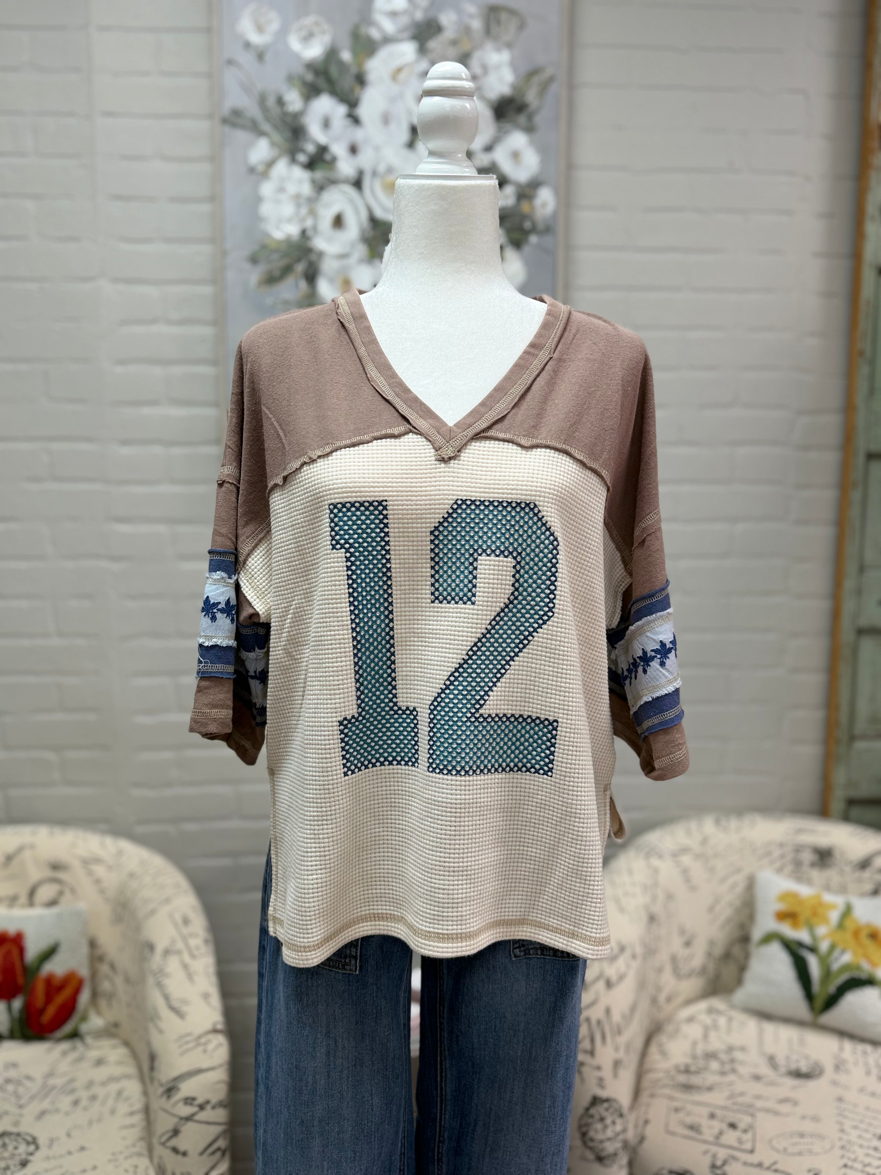 Varsity Waffle Knit Tee