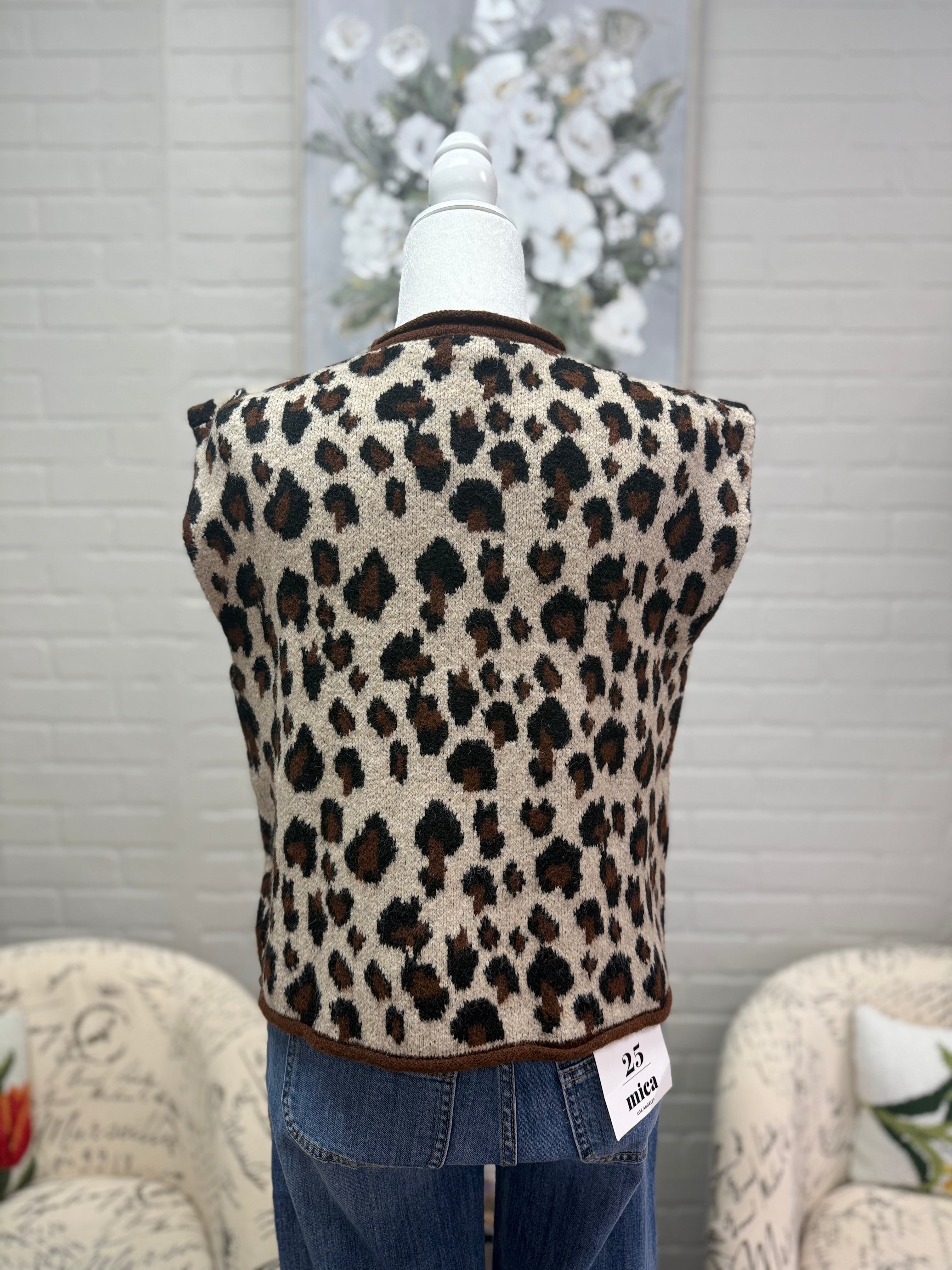 Leopard Sleeveless Sweater
