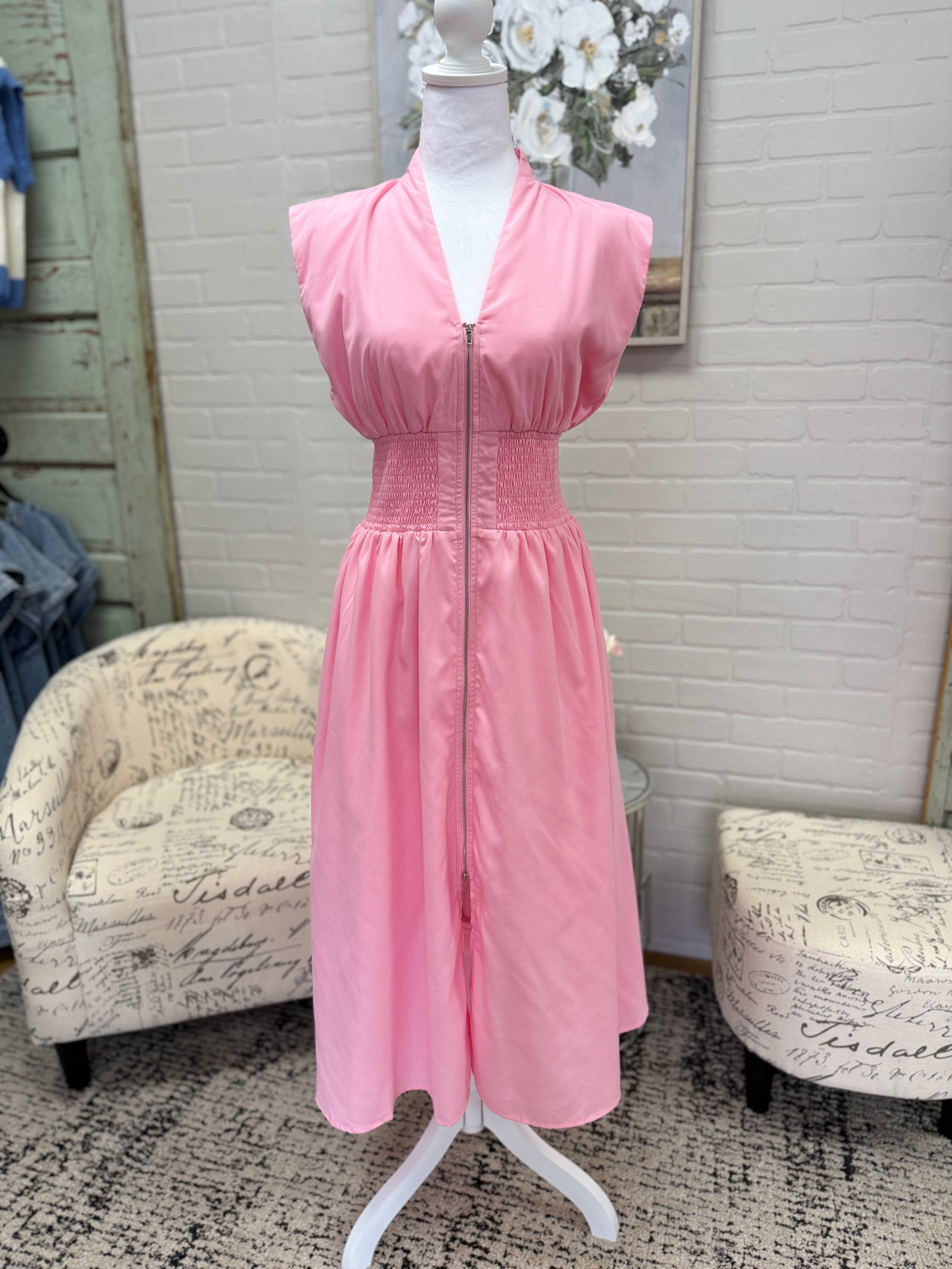 Baby Pink Midi Dress