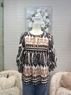 Black Print Blouse
