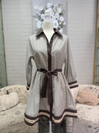 Mocha Stripe Tie Dress