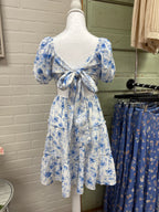 Blue Floral Mini Dress