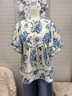 Blue Paisley Top