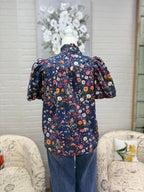 Navy Floral Top