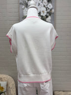 White and Pink Gameday Sweater
