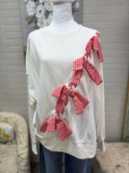 White Lace-Up Pullover